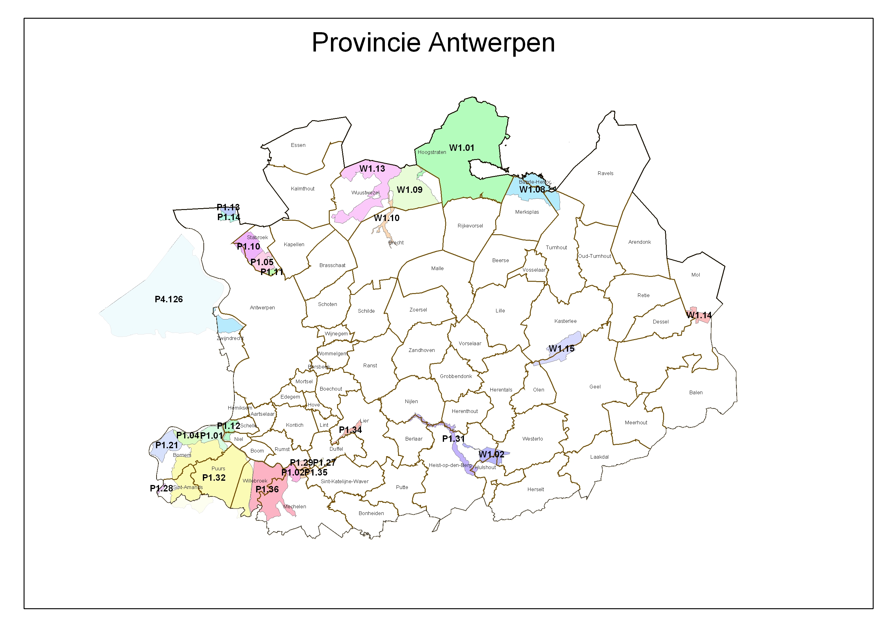 Kaart Provincie Antwerpen Kaart